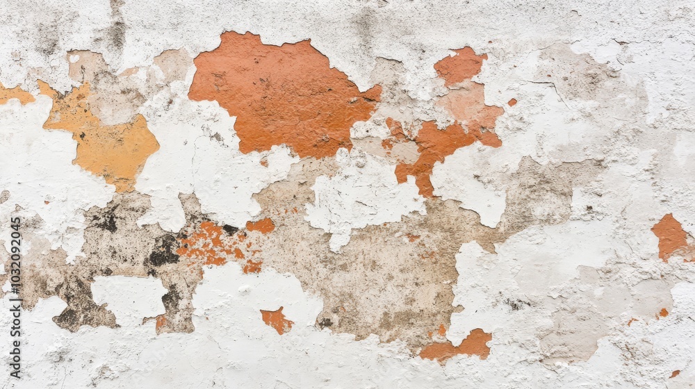 Weathered Concrete Wall with Peeling Paint and Plaster Weathered Concrete Wall with Peeling Paint and Plaster