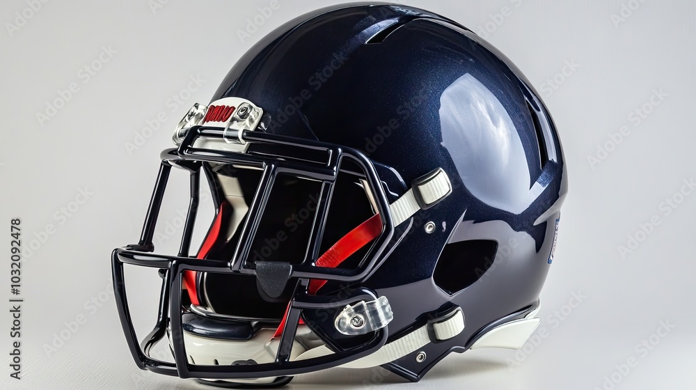 Detailed View of an American Football Helmet in a Studio Setting Generative AI Detailed View of an American Football Helmet in a Studio Setting Generative AI