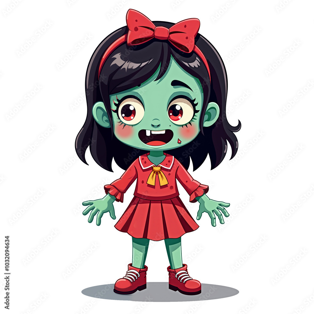 Cute illustration of green zombie. isolated halloween characters PNG with no background in cartoon style Cute illustration of green zombie. isolated halloween characters PNG with no background in cartoon style