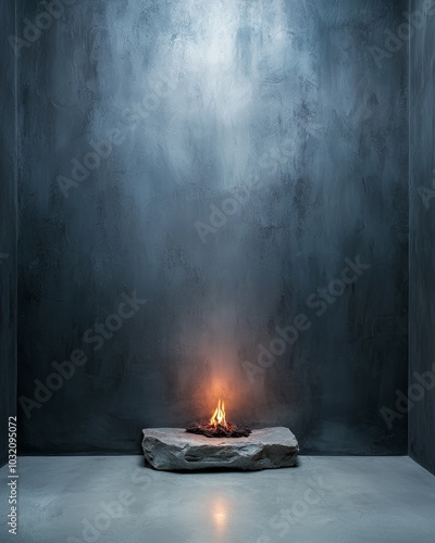 Small Fire in a Concrete Room