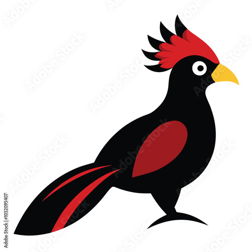 Solid color Turaco animal vector design