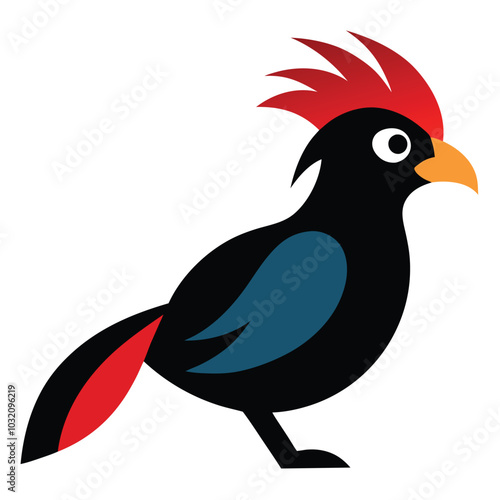 Solid color Turaco animal vector design