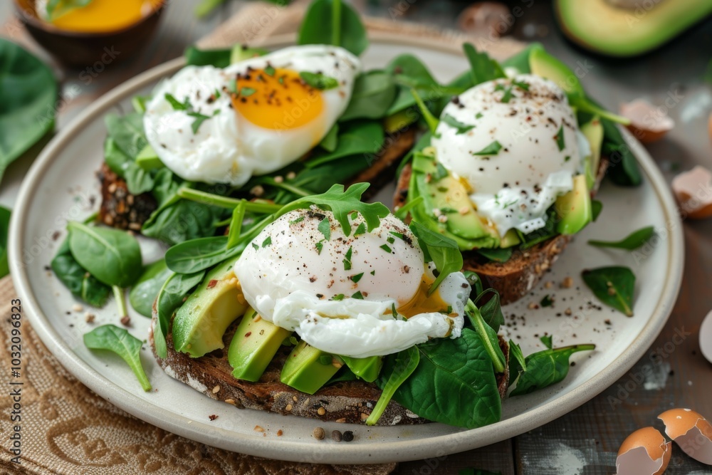 Avocado Toast with Poached Eggs and Spinach Avocado Toast with Poached Eggs and Spinach