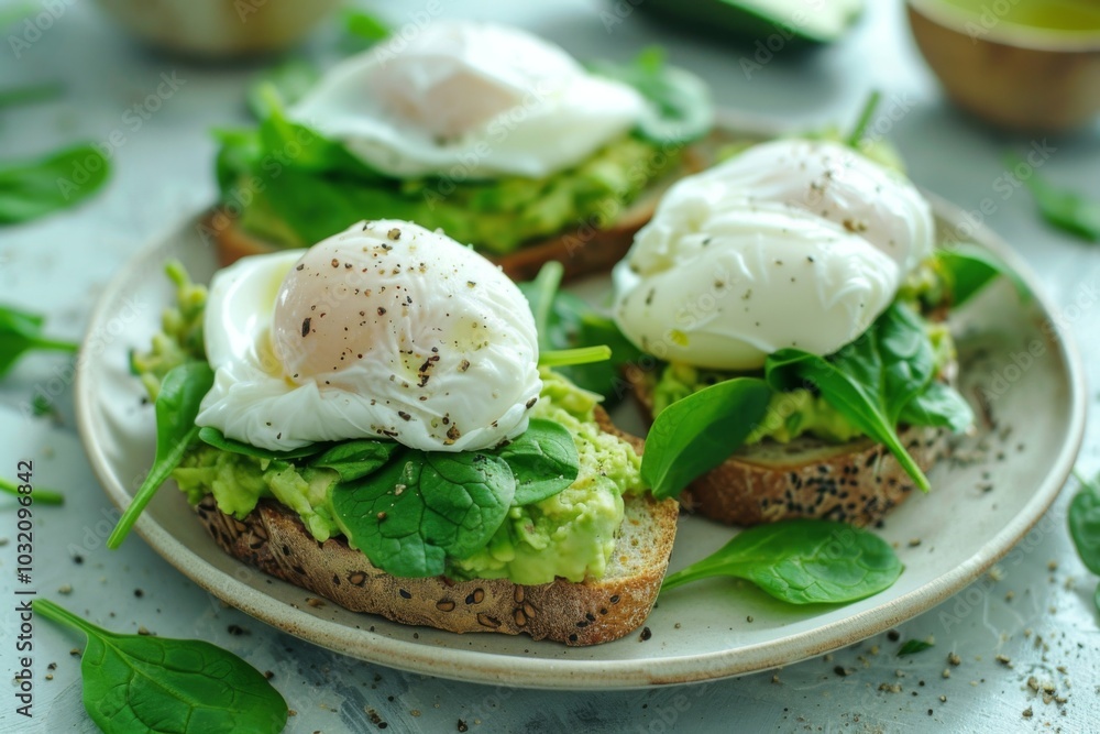 Avocado Toast with Poached Eggs and Spinach Avocado Toast with Poached Eggs and Spinach