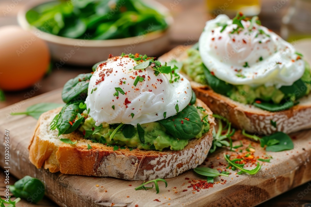 Avocado Toast with Poached Eggs and Spinach Avocado Toast with Poached Eggs and Spinach