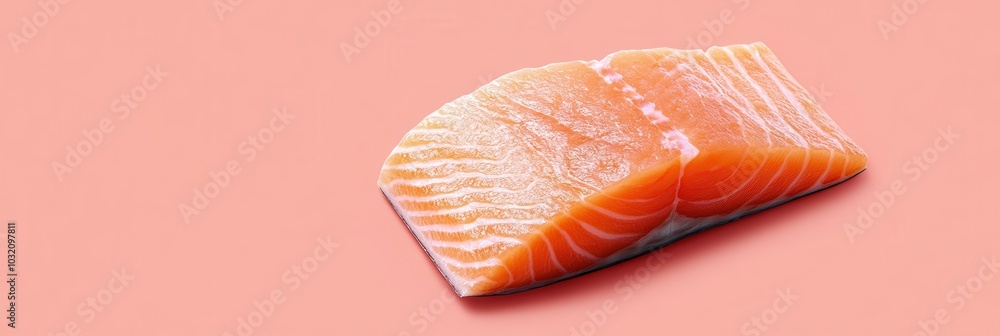Fresh salmon fillet on a vibrant pink background, perfect for culinary or health-related projects. Fresh salmon fillet on a vibrant pink background, perfect for culinary or health-related projects.