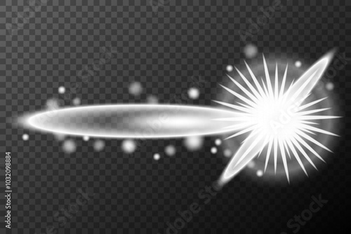 Light effect isolated flare explosion shiny dust line solar flare spark star sunlight, vector effect