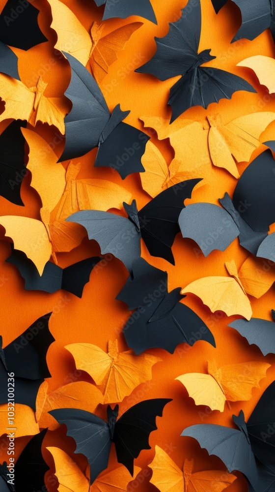 Paper bats in a whimsical Halloween design Paper bats in a whimsical Halloween design