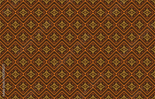 Ikat pattern seamless abstract background for textile design, wallpaper, wrapping paper texture.