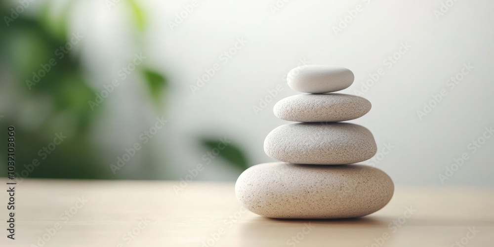 A serene stack of smooth stones symbolizing balance and tranquility against a soft, blurred background. A serene stack of smooth stones symbolizing balance and tranquility against a soft, blurred background.