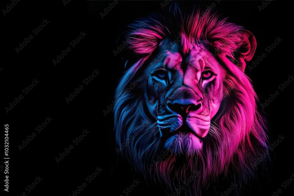 Vibrant Artistic Portrait of a Lion Vibrant Artistic Portrait of a Lion