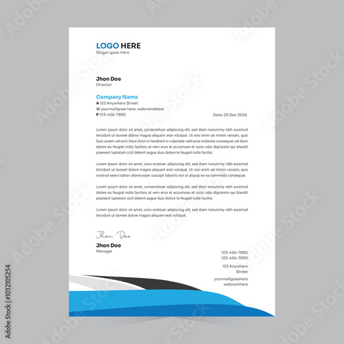 Clean and simple letterhead template, letterhead design