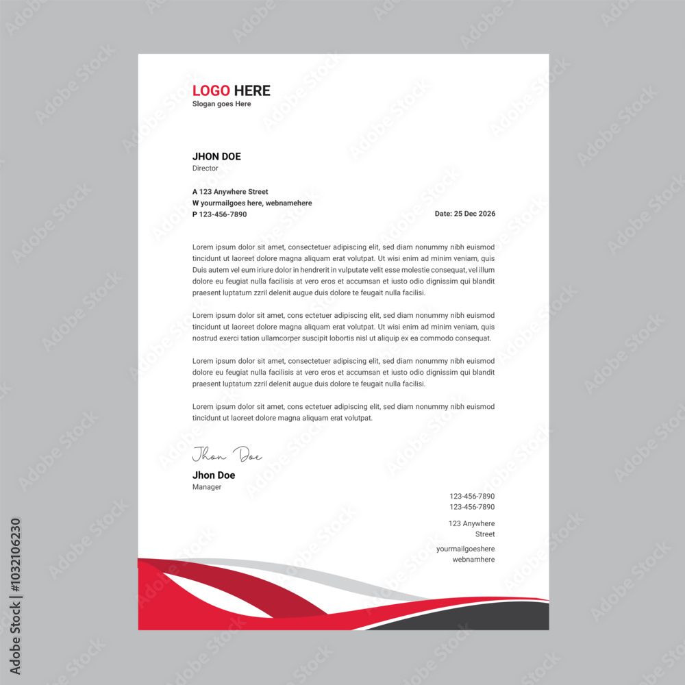 Letterhead, professional business A4 editable letterhed template Letterhead, professional business A4 editable letterhed template