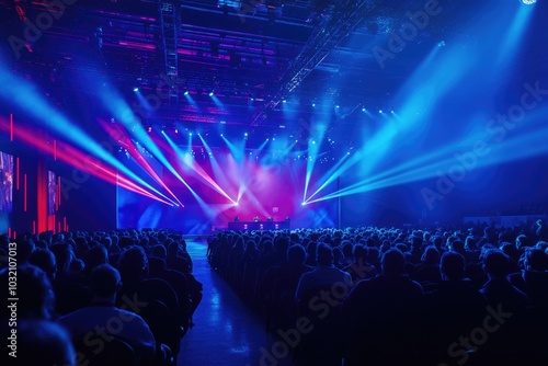 Vibrant Sports Event with Illuminated Stage Effects photo