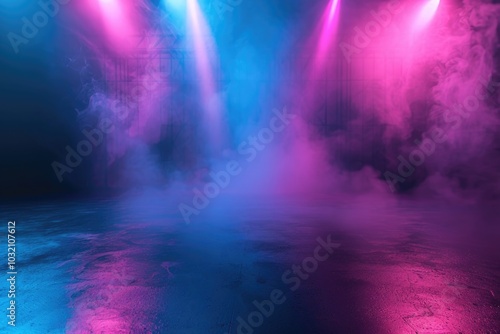 A group of lights on a stage, suitable for use in theater productions or event coverage photo