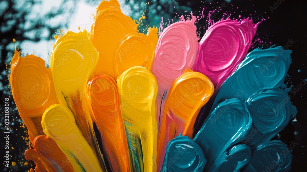 Φωτογραφία Abstract Splashes of Vibrant Oil Paint, A Colorful Artistic Texture Background D