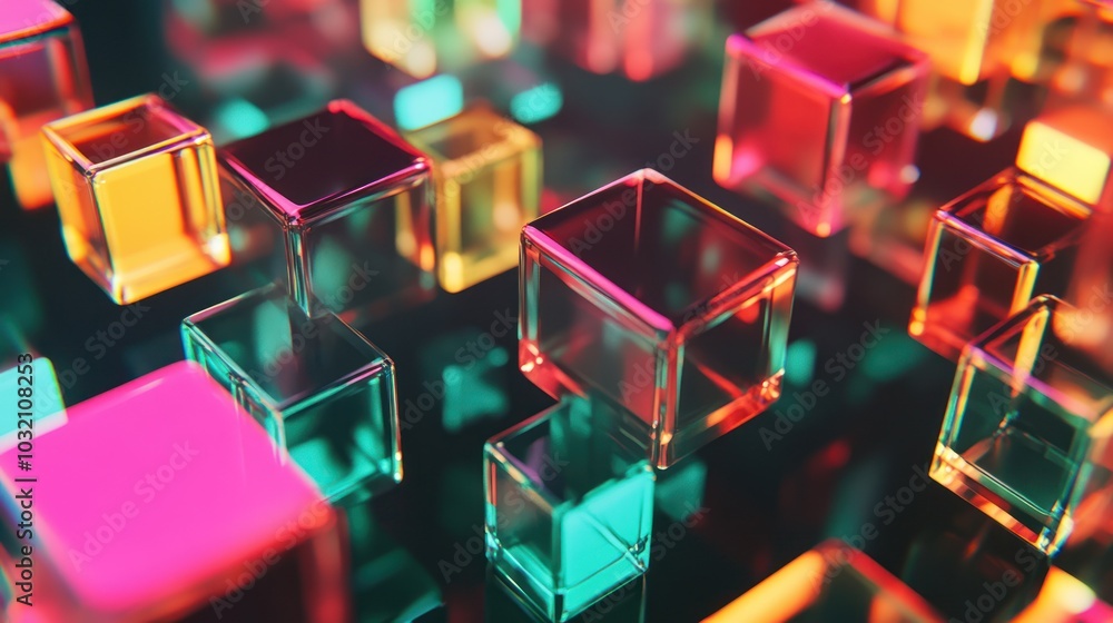 Abstract Colorful Glass Cubes Abstract Colorful Glass Cubes