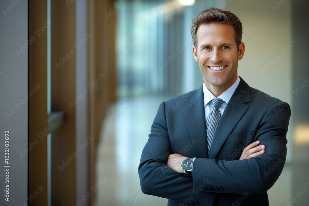Confident Businessman Standing with Arms Crossed Confident Businessman Standing with Arms Crossed