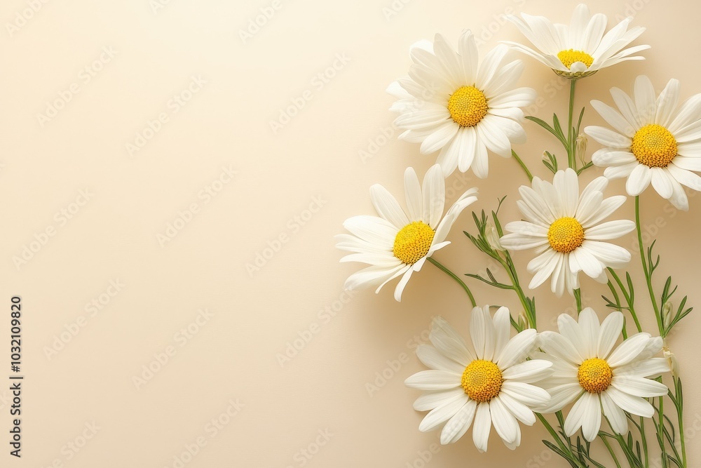 Delicate Daisies Arrangement on Soft Background Delicate Daisies Arrangement on Soft Background