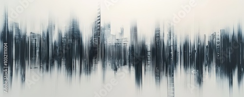 Abstract Watercolor of Urban Landscape in Soft Tones