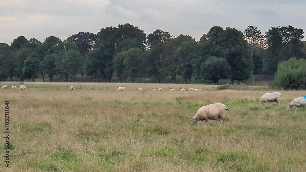 the sheep graze in a field in Copenhagen the sheep graze in a field in Copenhagen