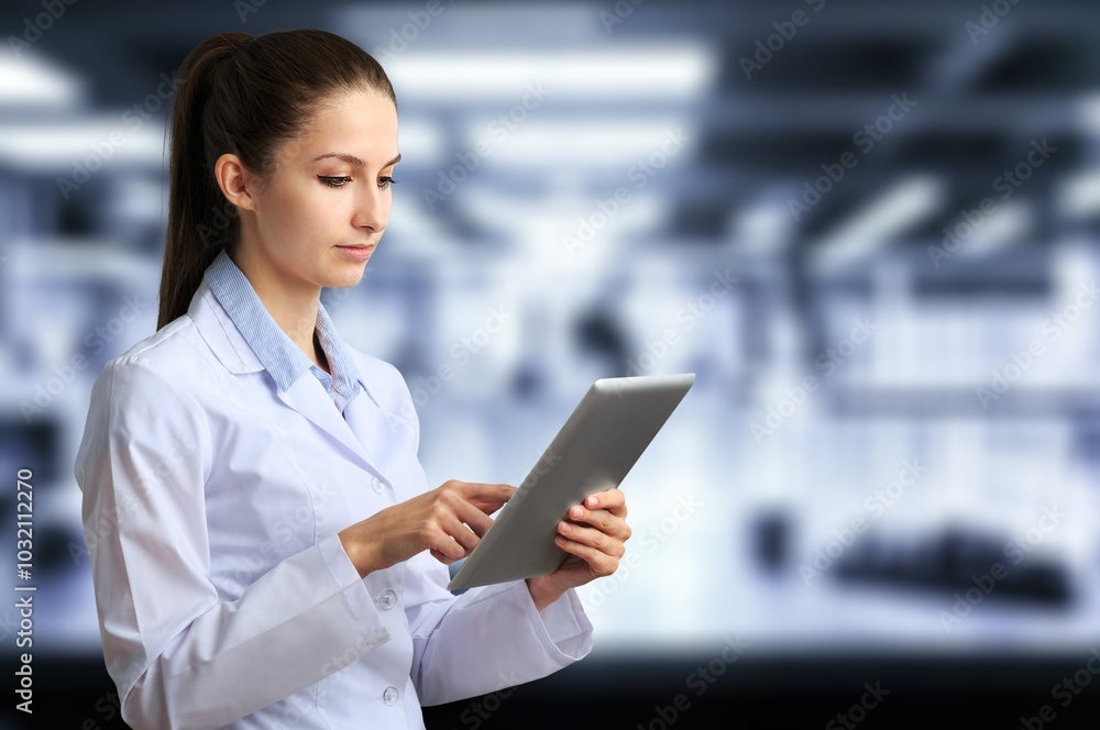 Young smart scientist do analysis in laboratory Young smart scientist do analysis in laboratory