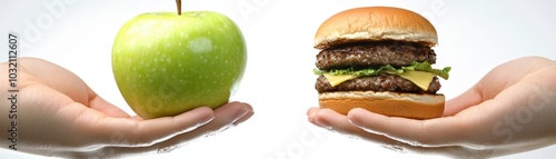 Healthy Choices: Apple vs. Burger Comparison