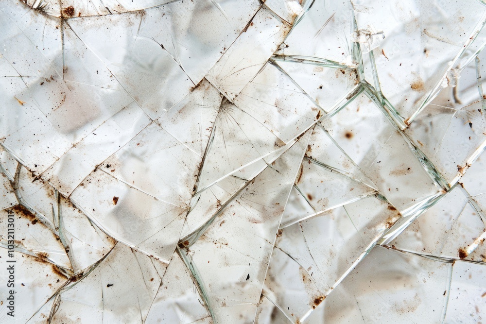A close-up shot of a broken glass fragment with jagged edges and sharp points A close-up shot of a broken glass fragment with jagged edges and sharp points