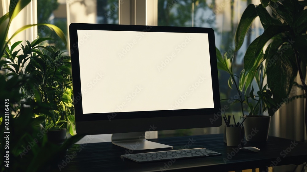 Desktop Computer with Blank Screen Desktop Computer with Blank Screen
