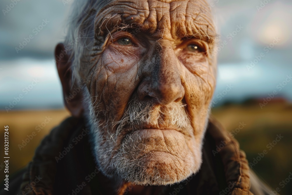 A gentle old man with a long white beard wears a brown jacket, suitable for a warm and cozy scene A gentle old man with a long white beard wears a brown jacket, suitable for a warm and cozy scene