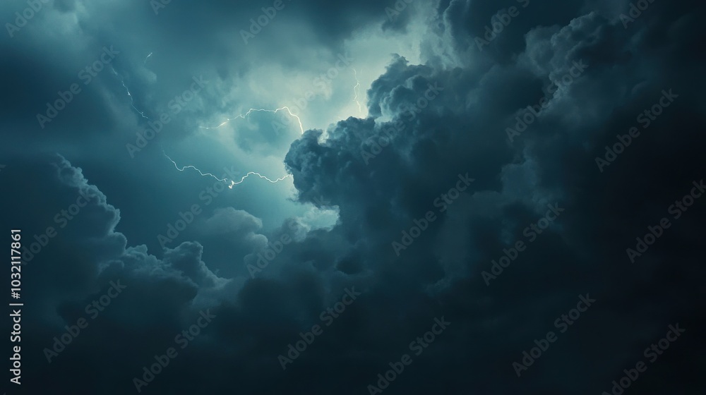 Lightning Strikes Through Dark Clouds Lightning Strikes Through Dark Clouds
