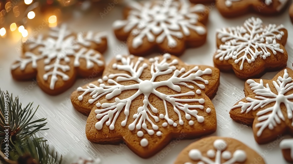 Charming Gingerbread Cookies Decorated with Icing Charming Gingerbread Cookies Decorated with Icing