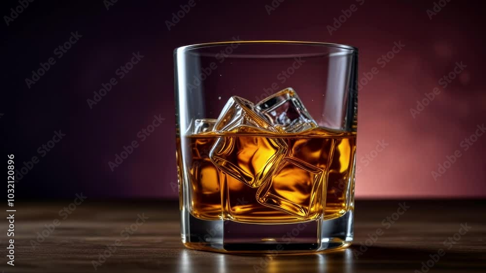 Whiskey in a glass over a dark background Whiskey in a glass over a dark background