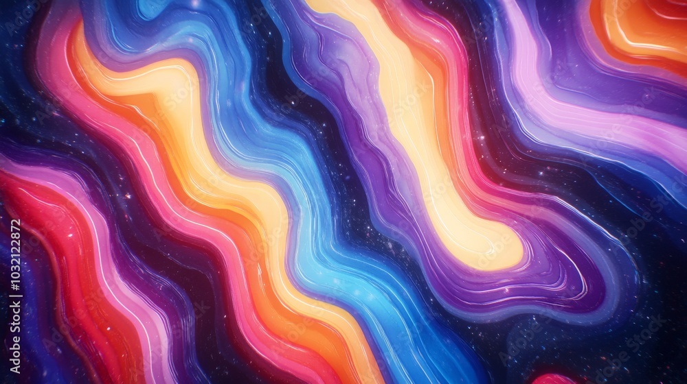Vibrant Cosmic Layers: A Mesmerizing Abstract Landscape