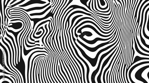 Hypnotic Zebra Stripes Abstract Monochrome Pattern photo