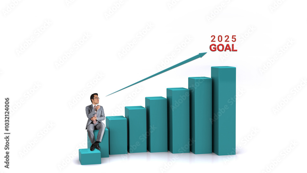 2025 Goal setting by Corporate Employee - Future target planning by Businessman concept with Empty & Copy Space 2025 Goal setting by Corporate Employee - Future target planning by Businessman concept with Empty & Copy Space