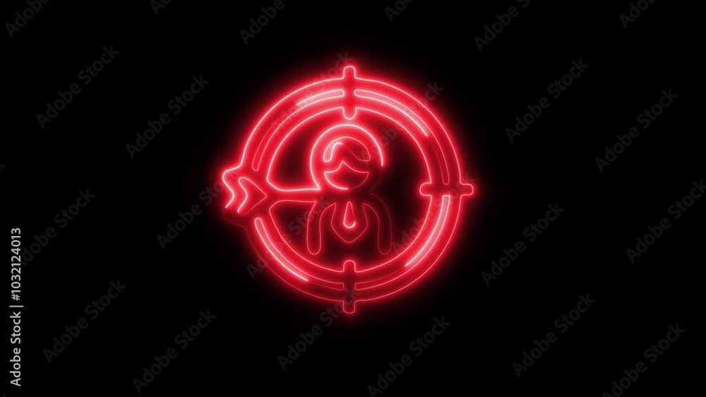 Glowing Target Customer Icon in HD Video Neon Animation – Marketing and Audience Symbol on Black Background Glowing Target Customer Icon in HD Video Neon Animation – Marketing and Audience Symbol on Black Background