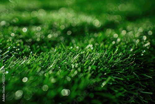 A detailed view of a lush and vibrant green grass field