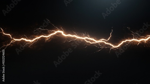 Electric Lightning Bolt on Black Background