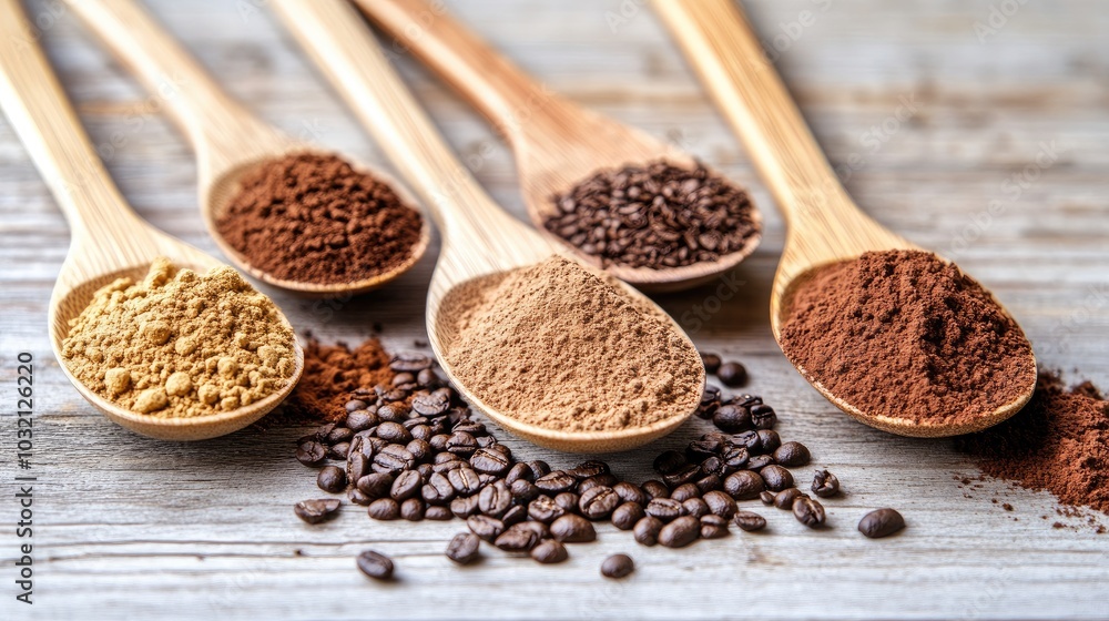 Close-Up Shot of Instant Coffee and Ground Varieties Close-Up Shot of Instant Coffee and Ground Varieties