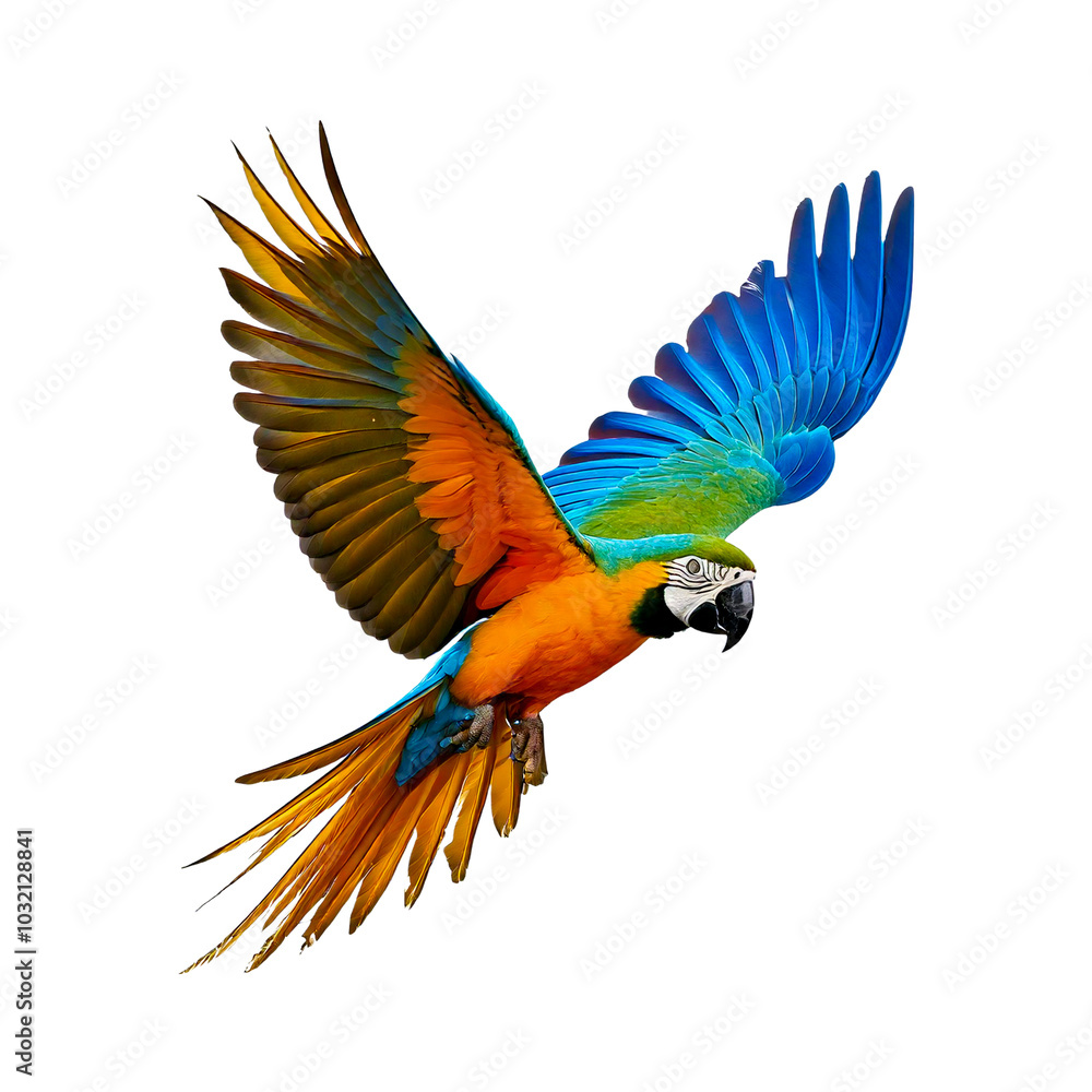 Fototapeta premium blue and yellow macaw isolated