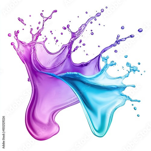 Wallpaper Mural Bold Splash of Colorful Purple and Teal Water Torontodigital.ca