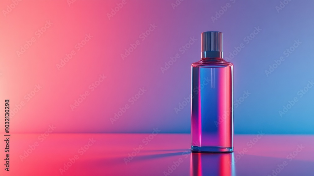 Perfume Bottle with Neon Background Perfume Bottle with Neon Background