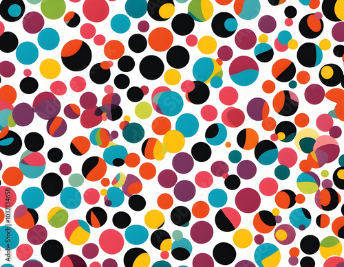 colorful polka dots with cool isolated pop art style background