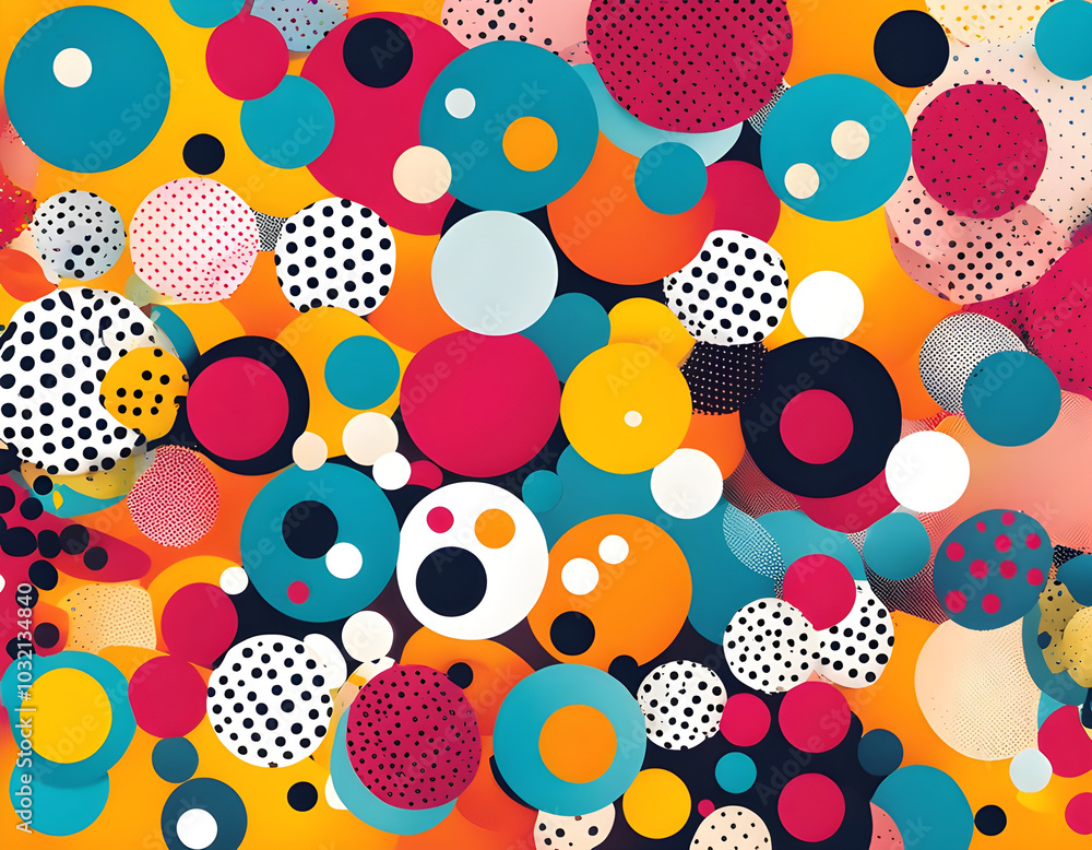 colorful polka dots with cool isolated pop art style background colorful polka dots with cool isolated pop art style background