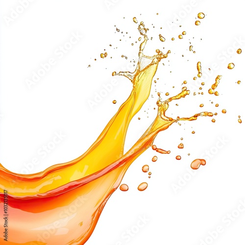 Colorful Water Splash in Neon Orange and Yellow