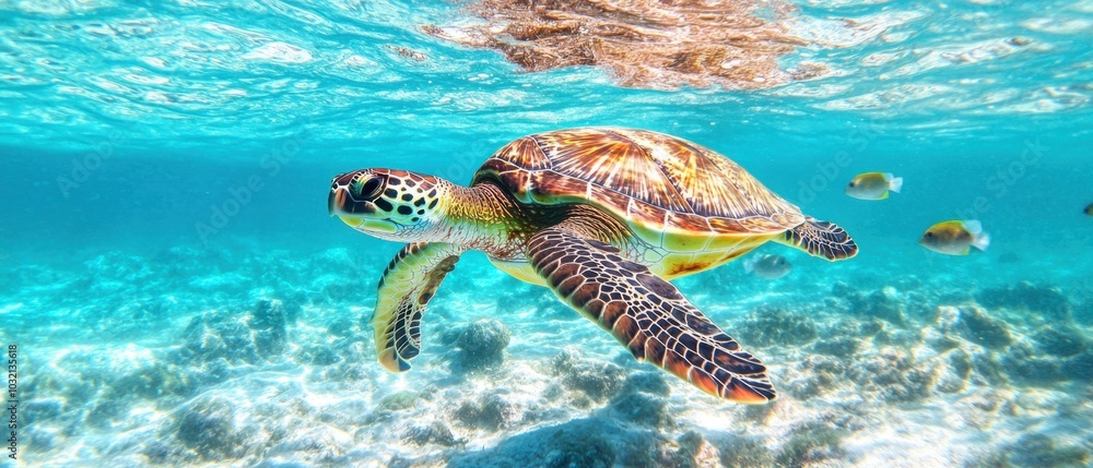 Fototapeta premium Detailed View of Sea Turtle Shell Patterns