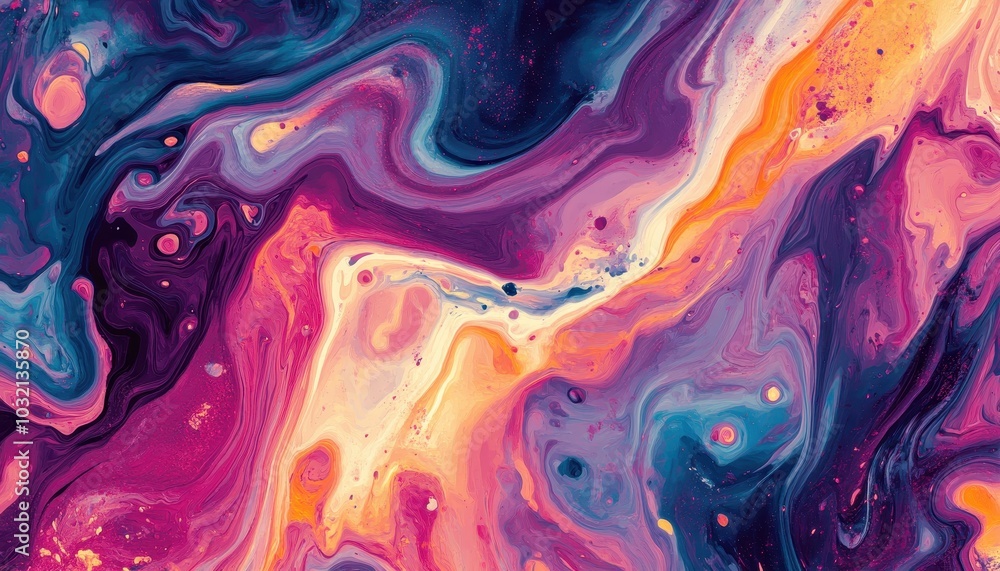 Vibrant abstract pop art backdrop with colorful swirls for creative projects