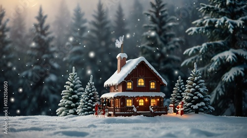 christmas house in the forest