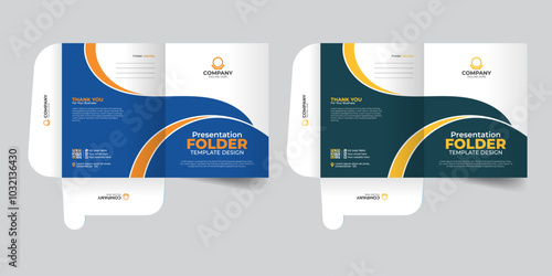 Modern and creative Stationery template creative file folder design

